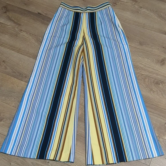 Lena Gabrielle Multi Color Striped Belted Wide Leg Pants size 4 - Picture 1 of 8